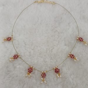 Invisible chain with ruby flower