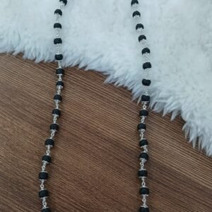 92.5 Silver chain with Karungali beads (6mm)