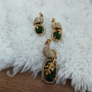 Green Peacock pendant set