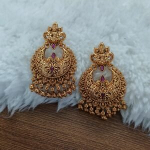 Pink Lakshmi Antique Chandbali