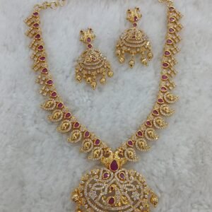 Pink Peacock neck set