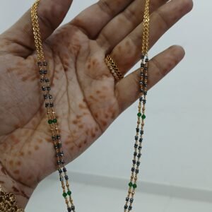 Double line black diamonds with manulu (kattu theega)