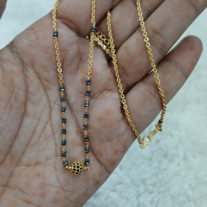 Black CZ ball with kattu theega blackdiamonds