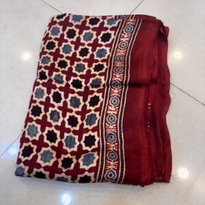 Pure Modal Crepe Ajrakh saree