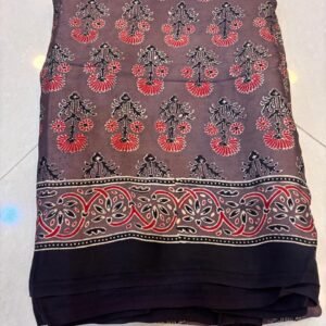 Pure Modal Crepe Ajrakh saree