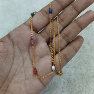 Simple navarathna chain with kattu theega