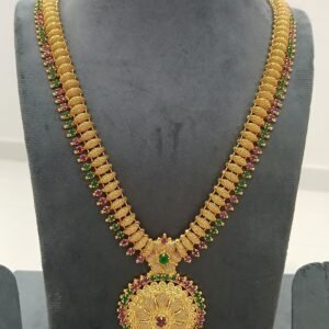 MULTI stones Long haaram with pendant