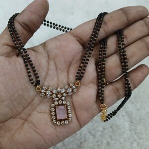 Light pink Victorian pendant with blackbeads