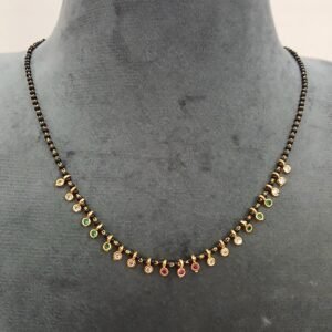 Multi stone drops balck beads