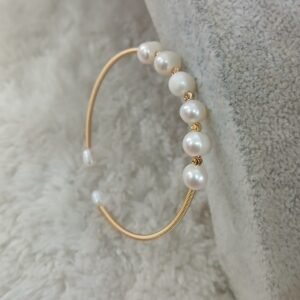 Oval shape simple real pearl imported bracelet