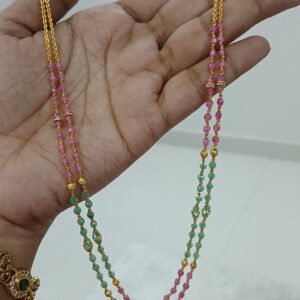 Real beads with diamond ring patti (kattutheega)