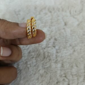 Full white Ring pattern earrings