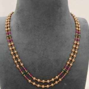 Double line 18 inches Real gold swarouski kattutheega chain