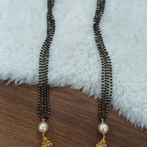 4lines blackbeads with coral & nakshi ball