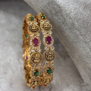 Oval multi stones with lakshmi nakshi