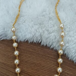 Simple swarouski & coral Micropolish chain