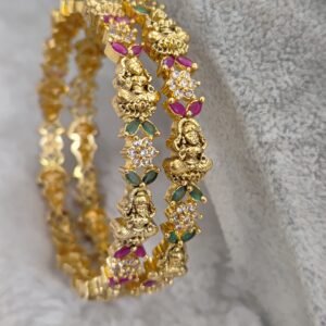 Nakshi Lakshmi with white stone flower and multi petals