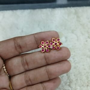 Full pink stones Micropolish studs