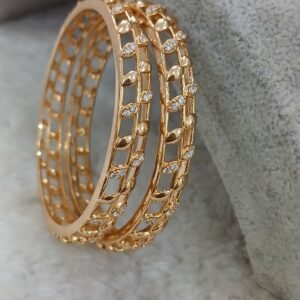 Diamond copy simple design bangles (set of 2)
