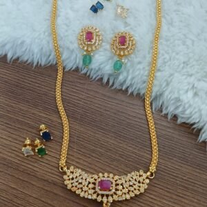 Changeable stone pendant with earrings (Micropolish)