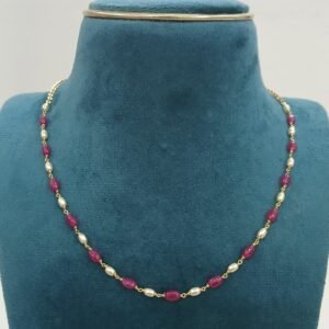 Real ruby with swarouski Micropolish chain