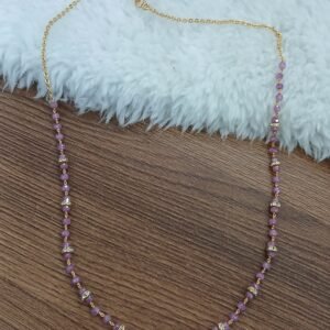 Pink CZ with diamond rings kattutheega chain