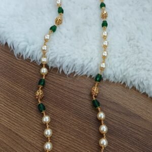26 inches swarouski & green CZ kattutheega chain