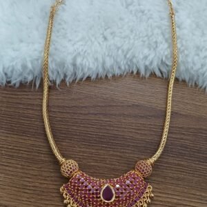 Full pink pendant Micropolish naan chain