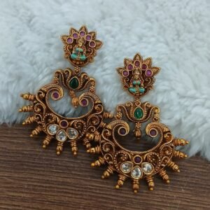 Lakshmi meenakari nakshi chandbaali earrings
