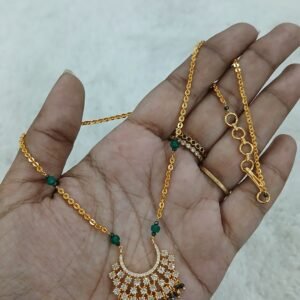 Diamond copy pendant with Emerald beads