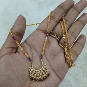 Diamond copy pendant with Ruby beads