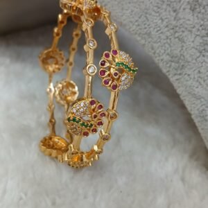 2.6 Simple Peacock Micropolish bangles (set of 2)
