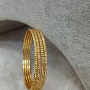 2.6 Plain with Square cutting Micropolish bangles (set of 4)