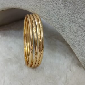 2.6 Full round plain with oval cut Micropolish bangles (set of 4)