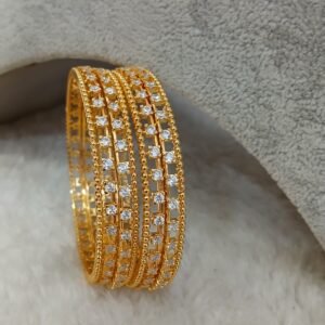 2.6 White stone Micropolish bangles (set of 4)