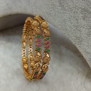 2.6 Antique finish mango design bangles (set of 2)