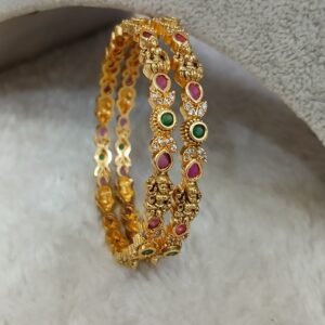 2.6 Small nakshi lakshmi with multi stones ( set of 2)