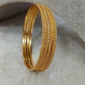 2.10 Plain with side cutting pattern Micropolish bangles (set of 4)
