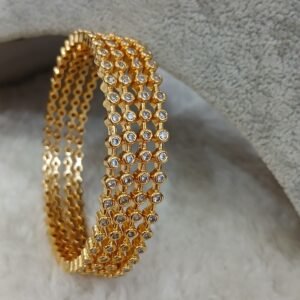 2.10 Full stones Micropolish bangles (set of 4)