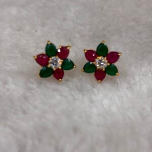 Multi stones flower Micropolish studs