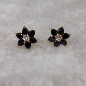 Black stone flower Micropolish studs