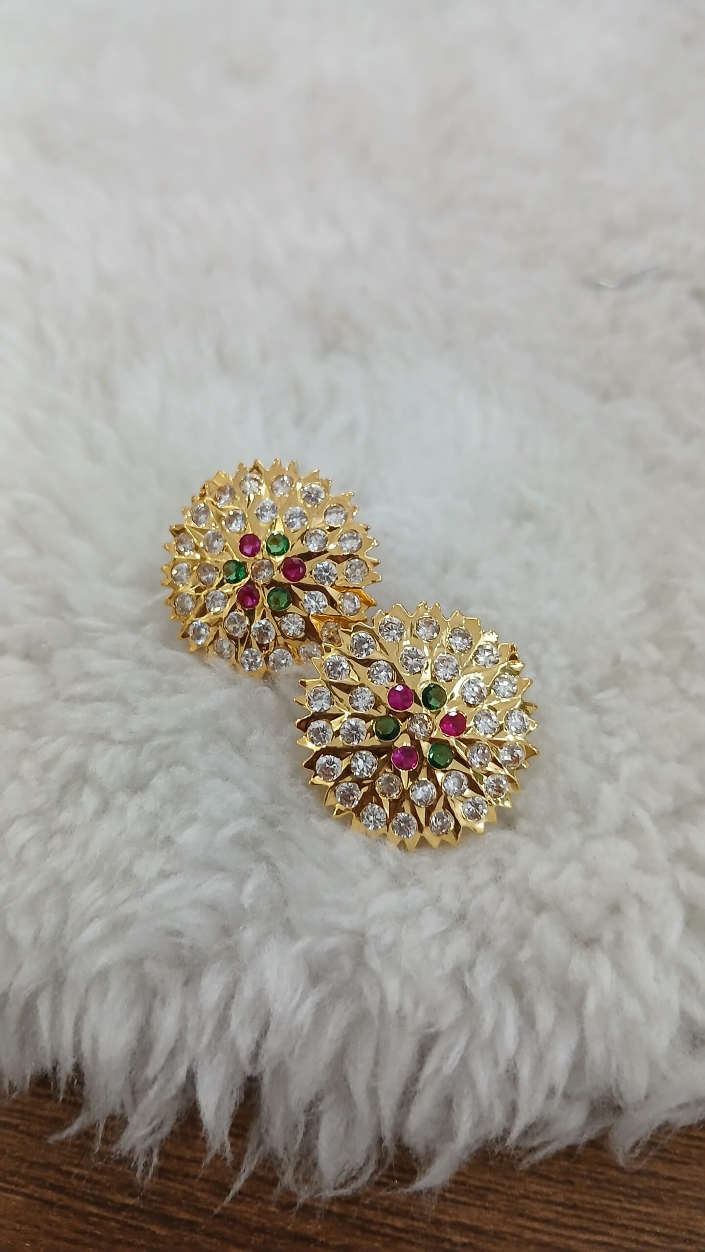 Multi with white stones Big size Micropolish studs