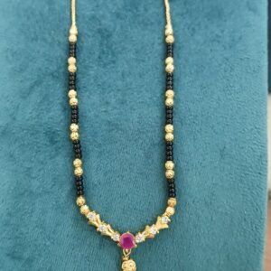 Micropolish boat shape stones pendant with blackbeads