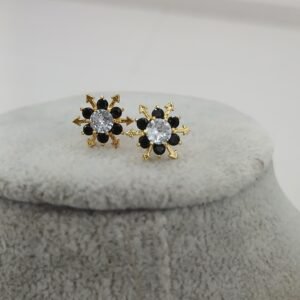 Black with white snow flake design Micropolish studs