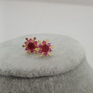 Full ruby snow flake design Micropolish studs