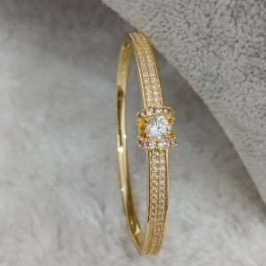 Big stone design gold copy Micropolish openable bracelet