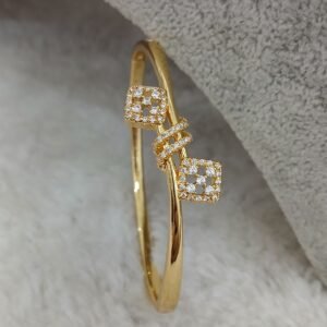 Knot design gold copy Micropolish openable bracelet