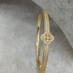 Flower design gold copy Micropolish openable bracelet