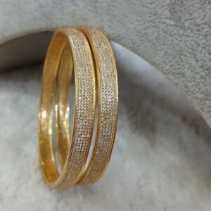 2.10 Gold copy zero size Full stones Micropolish bangles (set of 2)