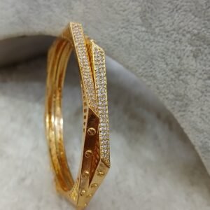 2.10 Benzene cut Micropolish stone bangles (set of 2)